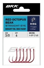 BKK Red Octopus Beak Straight Eye Olta İğnesi