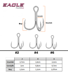 Fujin Eagle Süper Anti-Rust Üçlü Kanca