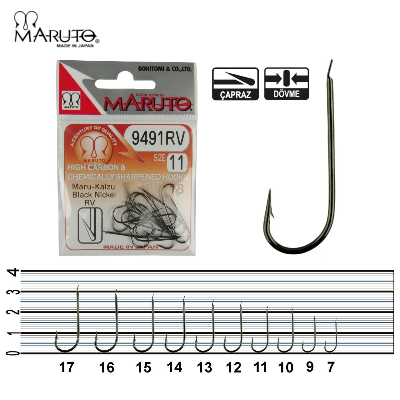 Maruto 9491 Rv Çapraz Black Nickel Olta İğnesi