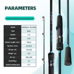 Ecooda Wind Meesenger 3 191cm 100-240g Slow Jigging Kamışı