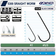 Owner 5300 Straight Shank Black Chrome İğne